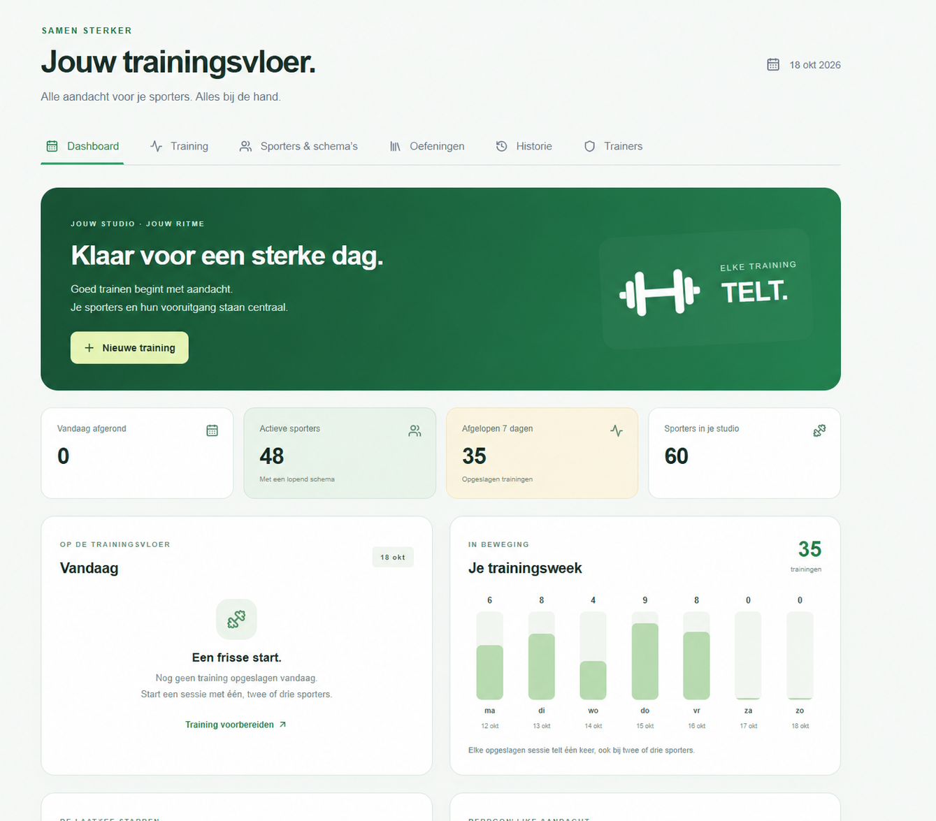Trainingsapp voor personal trainers en sportscholen